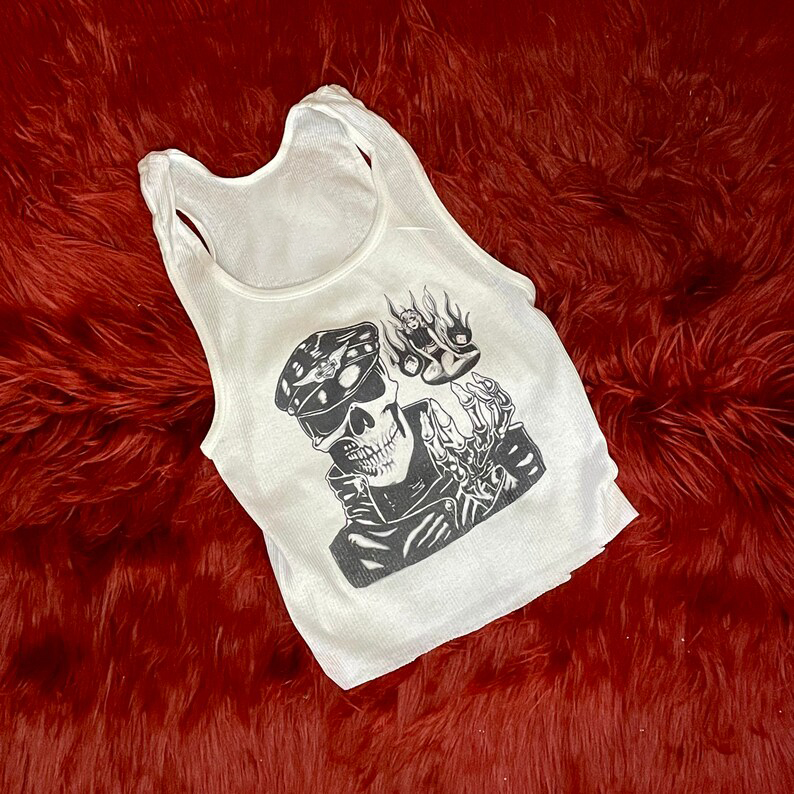 Tank Top Ribbed - Camiseta sin mangas acanalada con gráfico